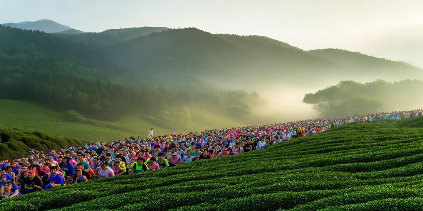 昭平茶山马拉松开跑,选手激情穿越万亩生态茶园